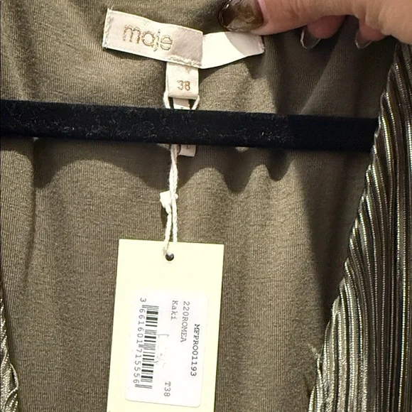 Maje Olive and Silver Backless Dress - Picture 2 of 3